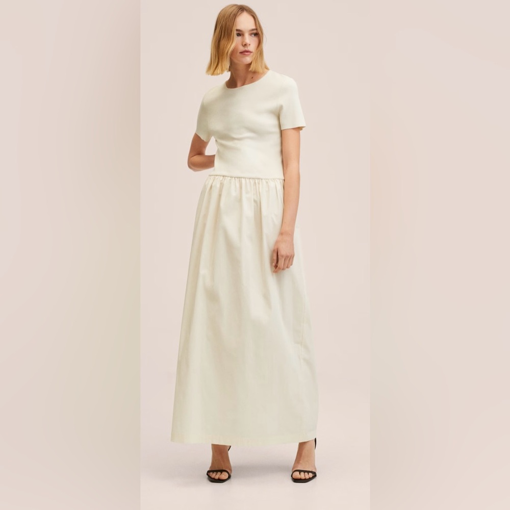 Mango Cream Maxi Dress Size 6
